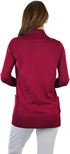 Image of ToBeInStyle Women's Long Sleeve Rib Banded Open Sweater Cardigan