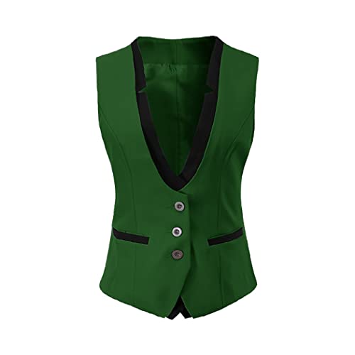 Chaleco cuello en V de mujer Haitpant azul marino sin mangas S 3