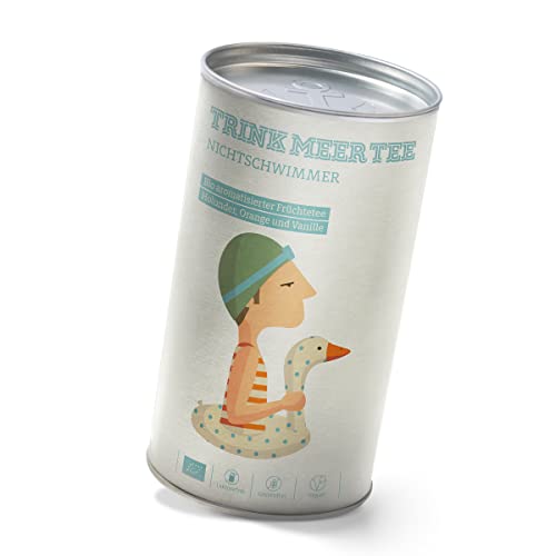 Trink Meer Tee NICHTSCHWIMMER - Bio aromatisierter Früchtetee | heller Früchtetee mit vanilligem Orangengeschmack | loser Tee in Teedose | Geschenk I 120g