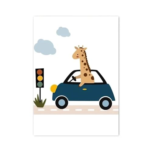 Poster animaux de la savane et décoration murale chambre d'enfant grand format 50x70cm