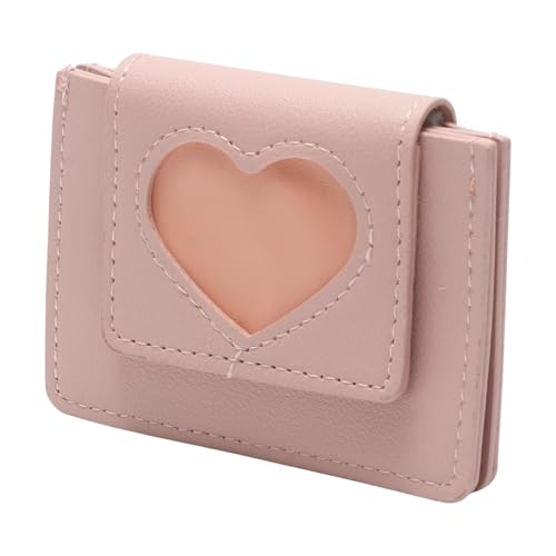 1Pcs Pouch for Money Short Heart Embossed Wallet PU Leather Pink 9.8x7.5cm2
