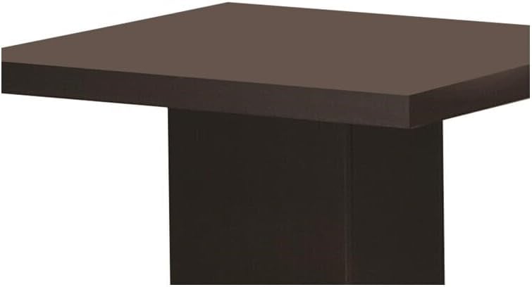 HomeStock Wooden Pedestal End Table - Contemporary Living Room Accent - Cappuccino Brown