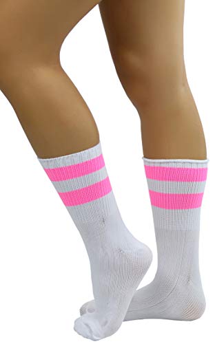 Image of ToBeInStyle Women's Acrylic Ankle Hi With Double Stripe Top Crew Fun Athletic Socks