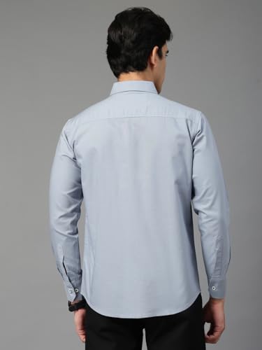 Image of Majestic Man Solid Cotton Casual Shirt - Slim Fit, Full Sleeves, Premium Button Closure