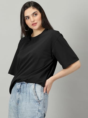 Image of RodZen Women's Cotton Blend Basic Oversized T-Shirt