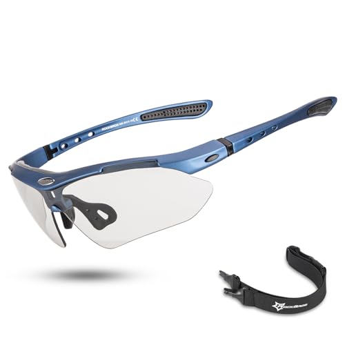ROCKBROS Photochromic Sports Sunglasses Mens Cycling Glasses MTB Biking Sunglasses, with Removable Elasctic Band