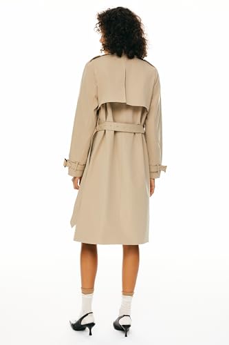 Orolay Women's 3/4 Length Double Breasted Trench Coat Lapel Jacket with Belt2