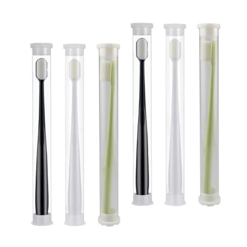 OFFIGAM Cepillo de Dientes Manual Micro Nano Ultrafino para Mujeres Embarazadas, Cerdas Superfinas Suaves, Pack 6 Unidades, Cuidado Bucal para Encías Sensibles y Limpieza Profunda en