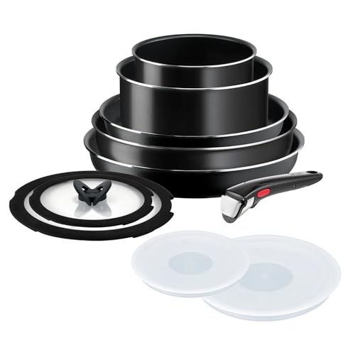 Tefal Ingenio Easy Plus L1539042 10-Piece Non-stick Cookware Pots & Pans Set, Black