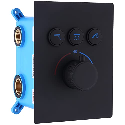3 Way Shower Mixer Valve Kit, Modern Push-Button