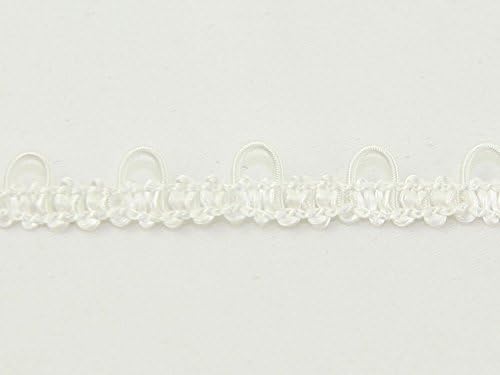 Wedding Bridal Elastic Button Looping 10mm wide White - per metre