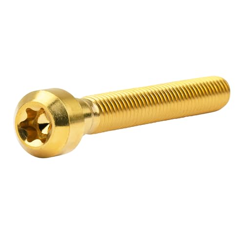 Image of Titanium Torx Square Head M6 x 10 15 20 25 30 35 40 45 50 60 65 70 80mm Screw Pack of 5 (Gold, M6x45mm)