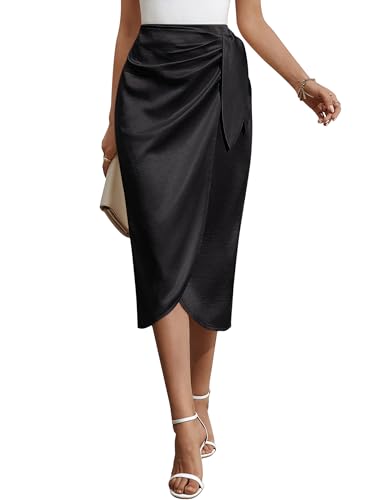 Women Satin Midi Skirt - image 1