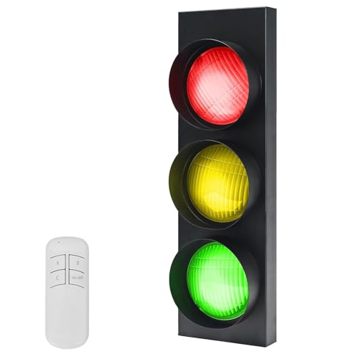Lámpara de Pared de Semáforo Aplique de Pared Decorativo de Interior Luz de Advertencia de Letrero de Calle Adecuado para Restaurante Dormitorio Escaleras Iluminación con Control Remoto Interruptor