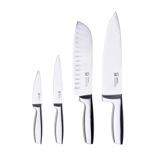 Set 4pcs cuchillos de cocina acero inox compact
