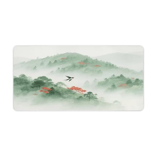 Mouse Pad grande Mountain Forest de caucho antideslizante miniatura 1
