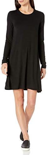 Women's Long-Sleeve Crewneck Swing Dress