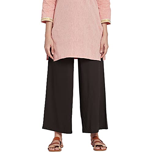 Image of GO COLORS Soft Viscose Basic Palazzo Full Length for Women| Breathable, Mid Rise, Relaxed Fit