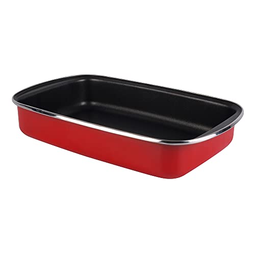 Magefesa Praga Lasagnera 40, Acero Esmaltado Vitrificado, En Granate, Inducción Y Lavavajillas En Oferta Magefesa Praga - Molde De Horno 40Cm De Acero Vitrificado Exterior Rojo Antiadherente Bicapa Reforzado, Apto También Para Todo Tipo De Cocinas, Especial Inducción 50% De Ahorro Energético