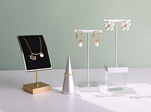 Gemeshou Black Velvet Necklace Stand, Gold Necklace Hanger, Small Metal Jewelry Stand For Earrings And Necklaces【Black】 #TOP7
