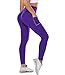 COMFREE Damen Scrunch Booty Yoga Sport Leggings mit Handyfach Taschen Sportleggings Butt Lifting Leggings Push Up Po Leggings Lila M