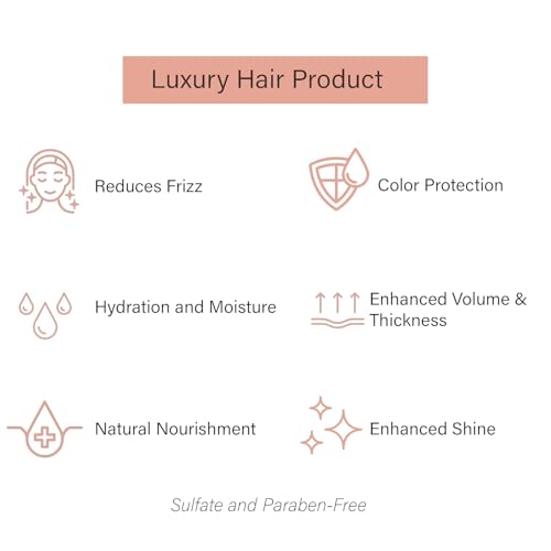 Gold Series Treatment Mask – Deep Hydrating Argan Oil Hair Mask for Dry, Damaged, Color Treated and Curly Hair Enriched with Keratin – Sulfate Free Natural Hair Repair Treatment, 8.45oz