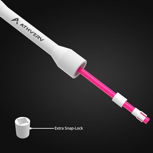 Athverv Speed Jump Rope, Freestyle Skipping Rope for Releases, Tricks & Cardio (Pink)