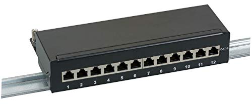 EFB-Elektronik Mini-Patchpanel STP 12xRJ45 Cat.6, 10" 1HE, RAL7035 Grau
