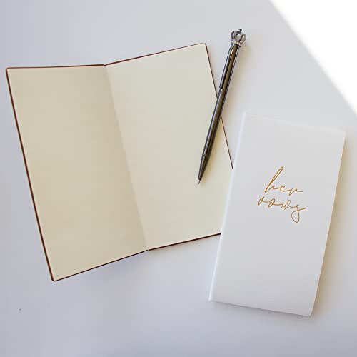 Vow Books His And Hers, Wedding Vow Books, Vow Renewal — Set Of 2 Wedding Vow Books His And Hers With 16 Pages — 6.9” X 3.8” Pu Leather Booklet Wedding Keepsake, His And Hers Gifts (Brown) #TOP6