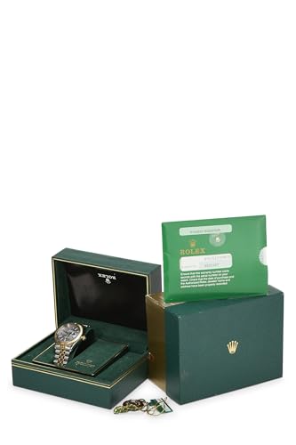 Pre-Loved 18K Gold & Stainless Steel Turn-O-Graph Thunderbird Tapestry Datejust 16253 36mm, Black2