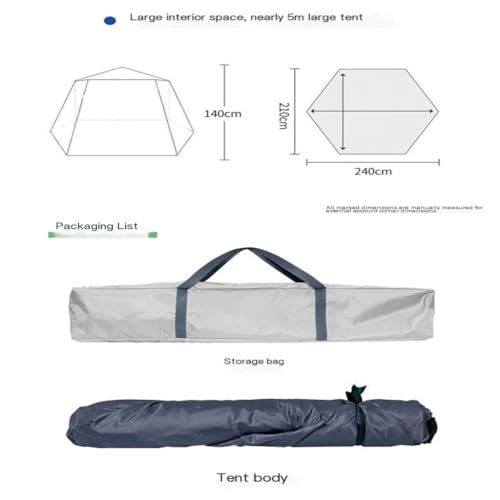 Carpa Hexagonal Ligera y Espaciosa para Camping Familiar miniatura 6