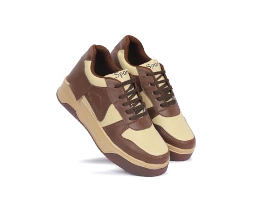 Image of Casual Lace-Up Platform Shoes | Lightweight Fashion Sneakers for Girls (SNE-04)