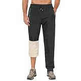 Dpeng Męskie Spodnie Joggingowe Ocieplane Polarem Hydrofobowe z Kieszeniami na Zamek Ciepłe Długie Spodnie Sportowe na Zimę Szary Matowy 2XL