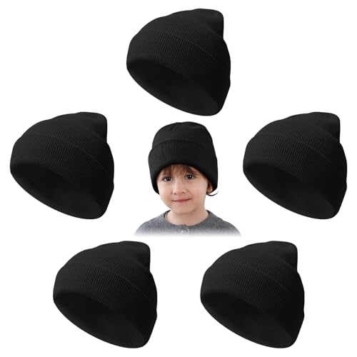 Mayoii 5PCS Kinder Beanie Dünne Strickmütze für Winter...