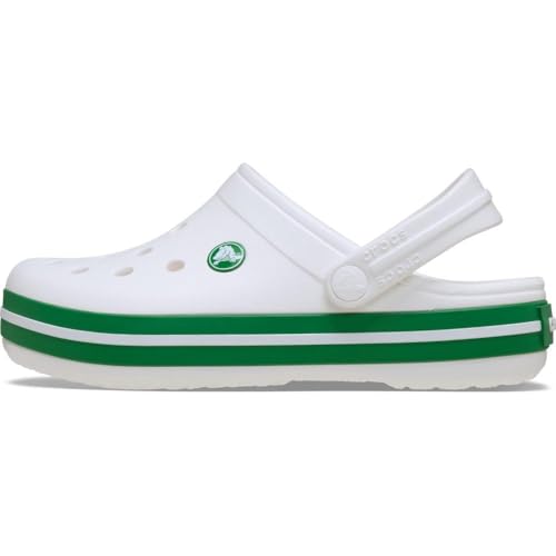 Image of Crocs Unisex Kid's Crocband Clog T, White Green Ivy, 4 /5 us Toddler