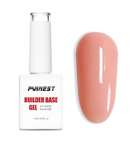 FANNEST Rubber Base Gel Polish Set, 8 IN 1 Builder Gel For Nails in a Bottle, Self leveling Builder Extension Strengthener Nail, Repai NailSoak Off UV DIY Home Gift for Girls (Clear Pink)