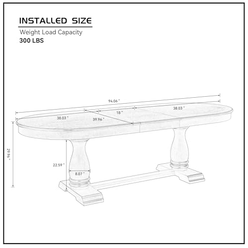 9004-Solid-Wood-Extendable-Dining-Table-for-6-to-8-Country-Rustic-Farmhouse-Dining-Table-Oval-Dining-Room-Table-Oak 9004 Solid Wood Extendable Dining Table for 6 to 8 Country Rustic Farmhouse Dining Table Oval Dining Room Table Oak