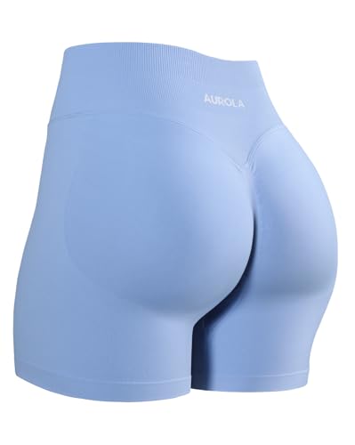 Image of AUROLA Influence Workout Shorts for Women,2.5 3.5 4.5 5.5 6.5 No Roll Up Squat Proof Scrunch Seamless Compression Gym Short