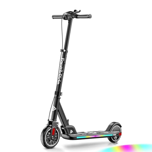FanttikRide T9 Apex Electric Scooter for Kids, 200W Motor, Big Kids E Scooter with Bluetooth Music Speaker, Colorful Lights, 7/10/12 MPH, 3 Adjustable Height, Foldable, Ride Time Up to 40 mins, Black