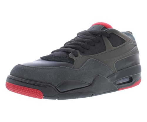 Tênis masculino estilo de vida preto/vermelho Jordan 4 RM, Preto/vermelho, 8.5
