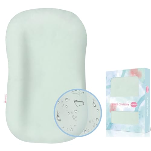 Image of Pucmaoci Organic Waterproof Baby Lounger Covers | 100% Organic Cotton| Removable Cover with Waterproof Liner | Machine Washable and Dry (Cover only) (Green)