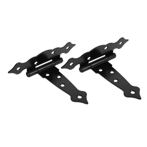 Kisangel 2個 重厚アイアン製ゲートヒンジ 耐腐食 防錆加工 木製フェンス納屋ドア用 高耐久装飾型蝶番 ネジ付シェッドドアハードウェア