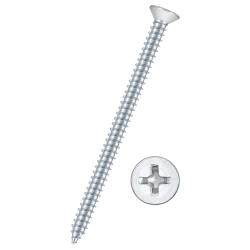 Kozelo 50pcs Phillips Wood Screws - [#10x2-3/4] Carbon Steel Bluish-White