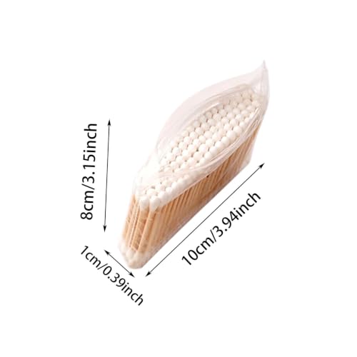 500 Pcs Cotton Swabs, 3 Inch Disposable Soft Double Heads Wooden Sticks Ear Swabs,Durable Lint-Free Round Travel Size Cotton Swab for Art & Crafts,Makeup,Detail Cleaning,Nails,Ear Care - Image 2