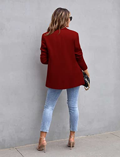 Image of CRAZY GRID Womens Casual Blazer Jacket Long Sleeve Open Front Work Office Blazer Lapel Button Jacket