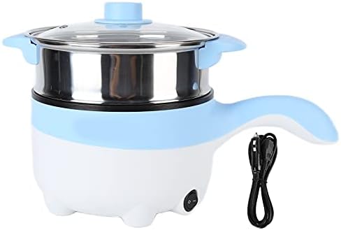 Mini, Car Electric Cooker and Food Steamer, 2L Portable Travel Noodles Cooker for Truck RV Marine(24V 2 liter electric frying pan sky blue)