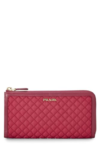 Pre-Loved Pink Quilted Nylon Wallet, Pink