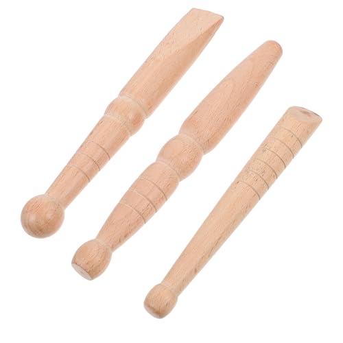 Imagen de Homoyoyo 3 piezas Bastones de Madera para Masaje de Acupresión Multifunción para Reflexología Corporal Pies Cuello y Espalda Suaves y Fáciles de Usar Casa o Viajes