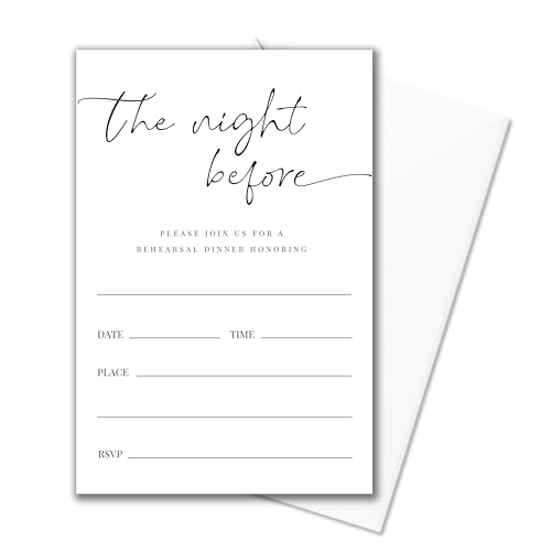 KGHYT Wedding Rehearsal Invitations – 20 4x6 Inch Cards with