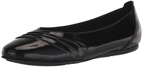 Trotters Women's Ballet Flat, Black Patent, 8 Narrow